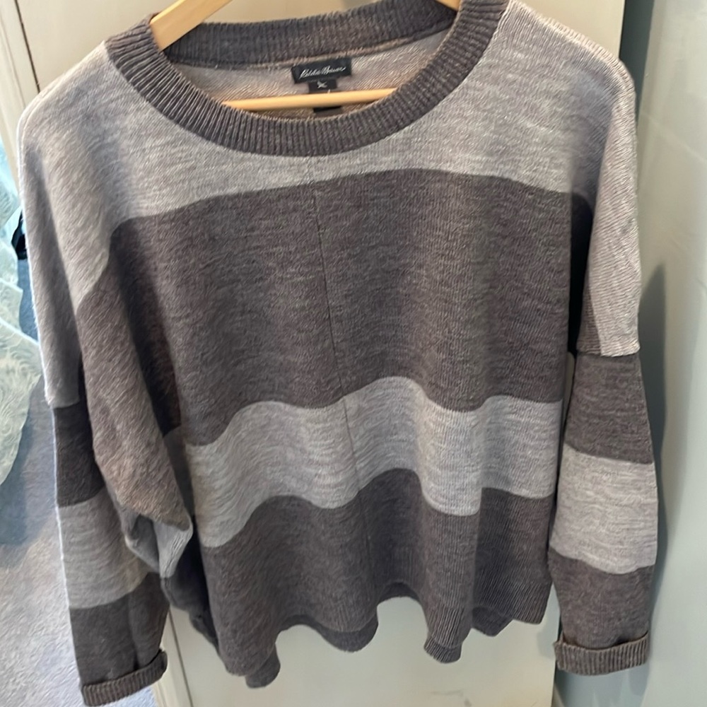 Eddie Bauer striped cropped soft sweater